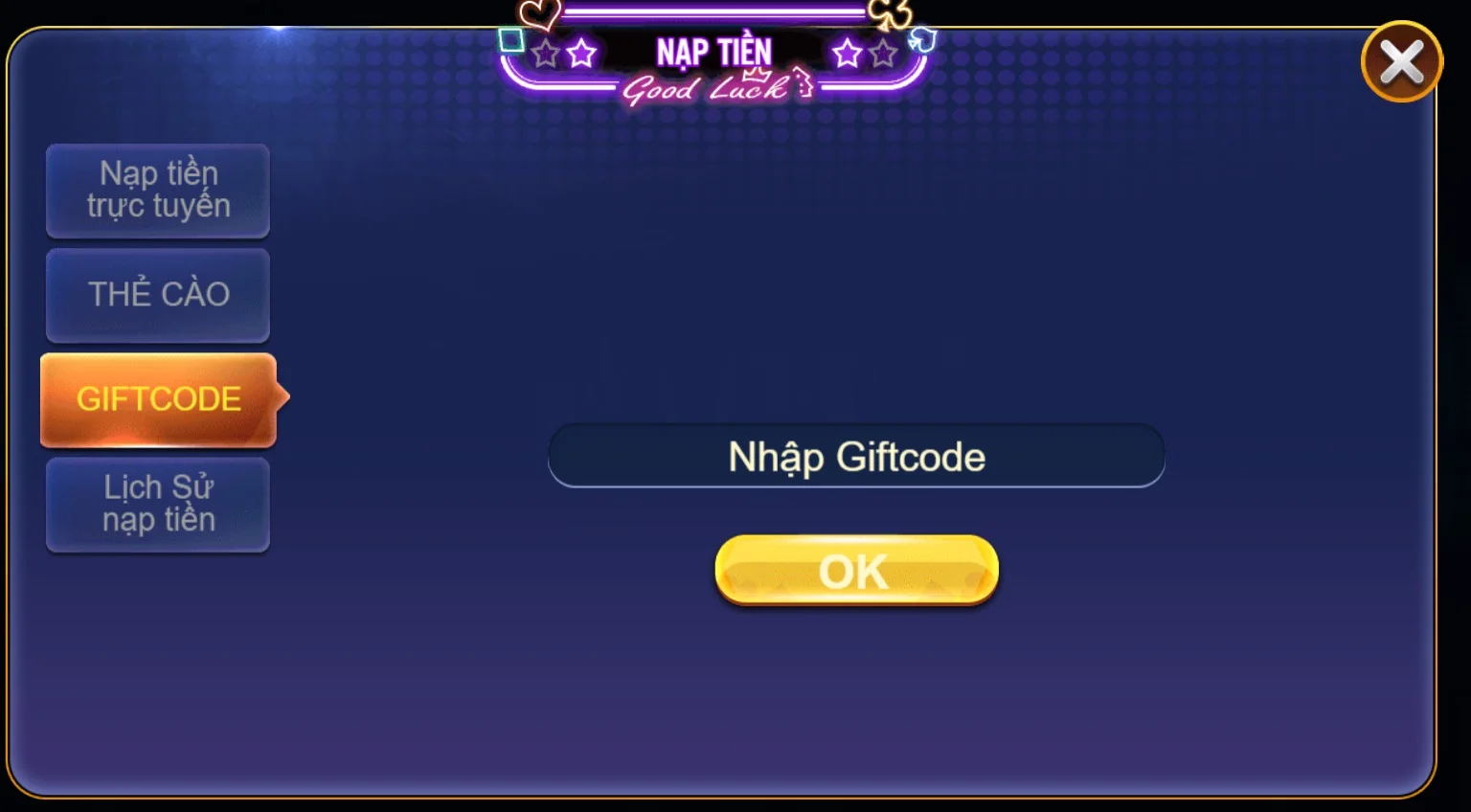 Nhập code 8us